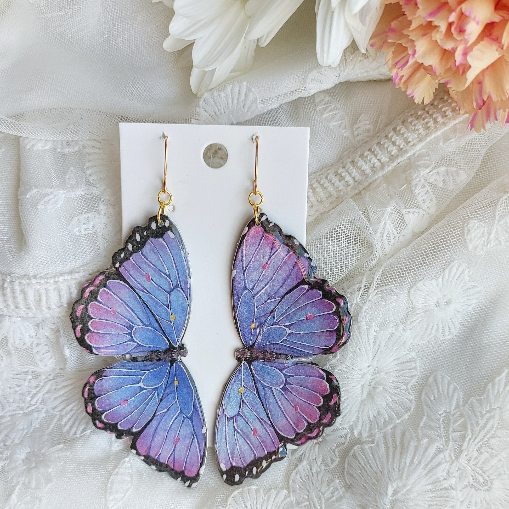 Pinapes Crystal purple Butterfly Drop Earring For Women : Amazon.in: Fashion